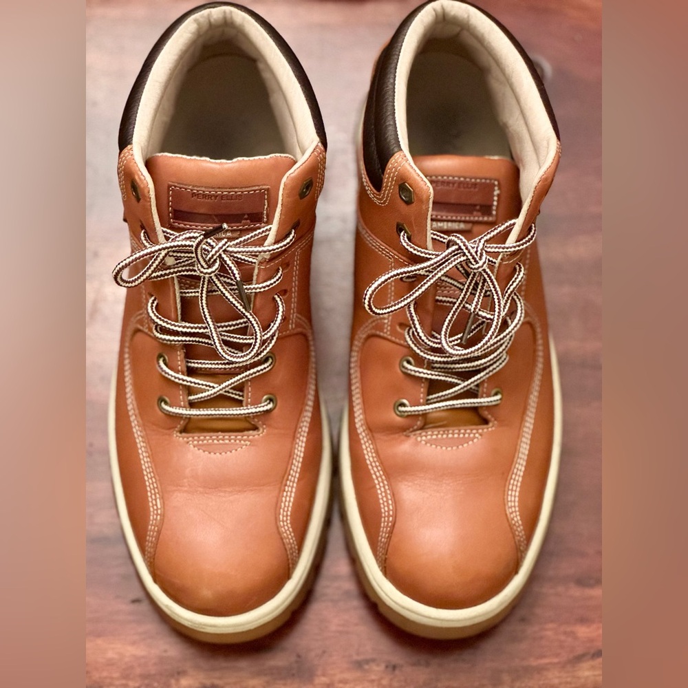 Perry Ellis America, Chestor Lea, Men’s Mustardi Light Brown boots, Size 11.5